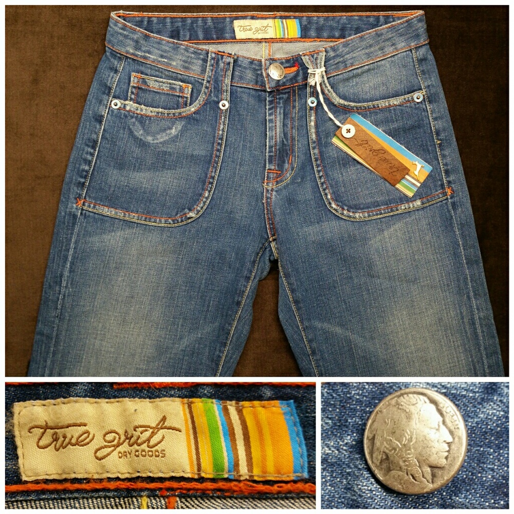 True Grit size 26 x 32-1/2 NWT New stonewash short